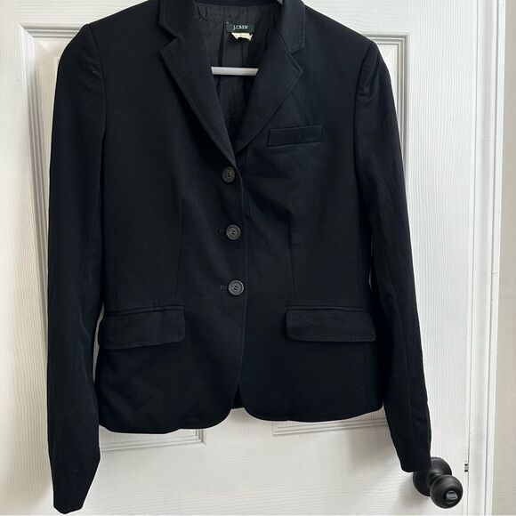 J. Crew Black 100% Wool Blazer Suiting Jacket Suit Women's Size 4 - Picture 5 of 10